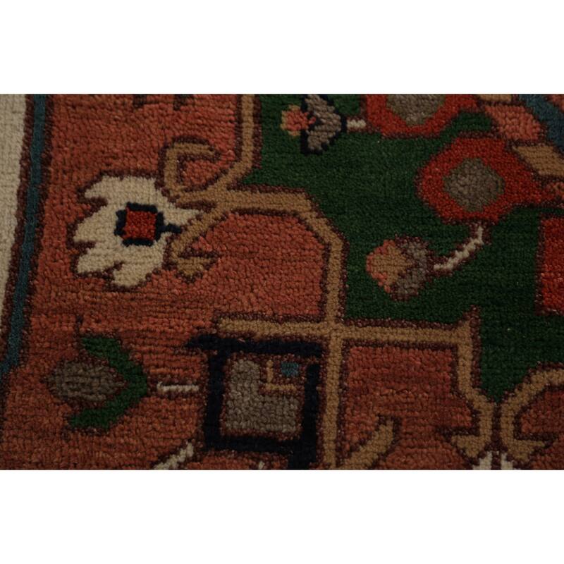 Orange Medallion Heriz Serapi Oriental Large Rug Handmade Wool Carpet - 16'4"x 24'6"