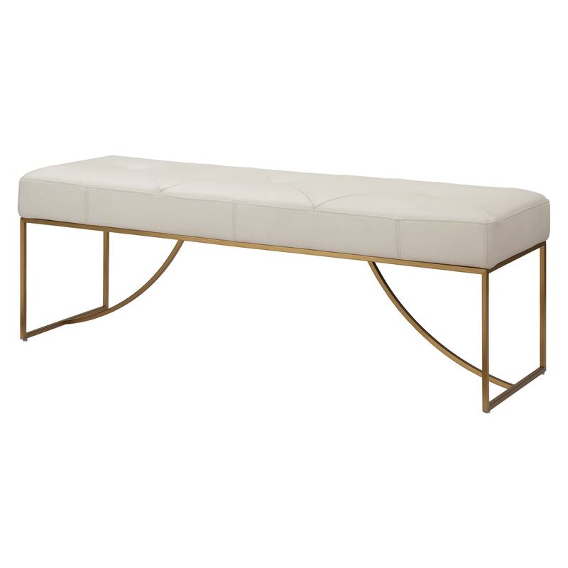 Uttermost 23843 Swale 53" Wide Stainless Steel Framed Leather Bench