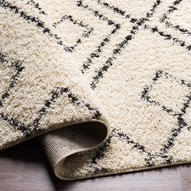 Livabliss Medaria Boho Diamond Plush Area Rug
