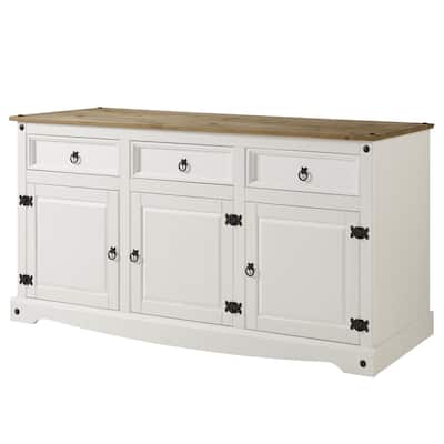 Wood Buffet Sideboard Corona White | Furniture Dash - N/A