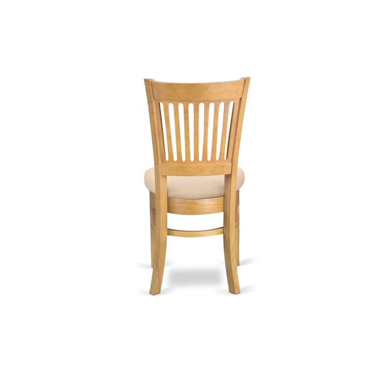 East West Furniture 5 Piece Dining Table Set- a Round Wooden Table and 4 Chairs, Oak(Seat Type Options)