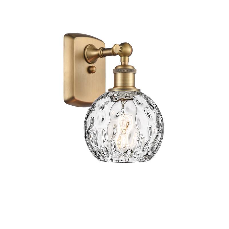 Innovations Lighting Athens Water Glass 1 Light 6" Sconce - Brushed Brass