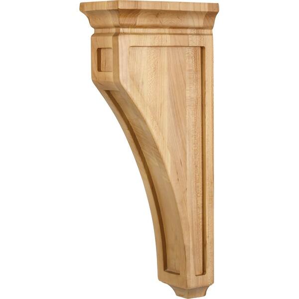 slide 1 of 1, Hardware Resources Corbel with Mission Styling, 14"H x 3"W x 6"D Natural Oak