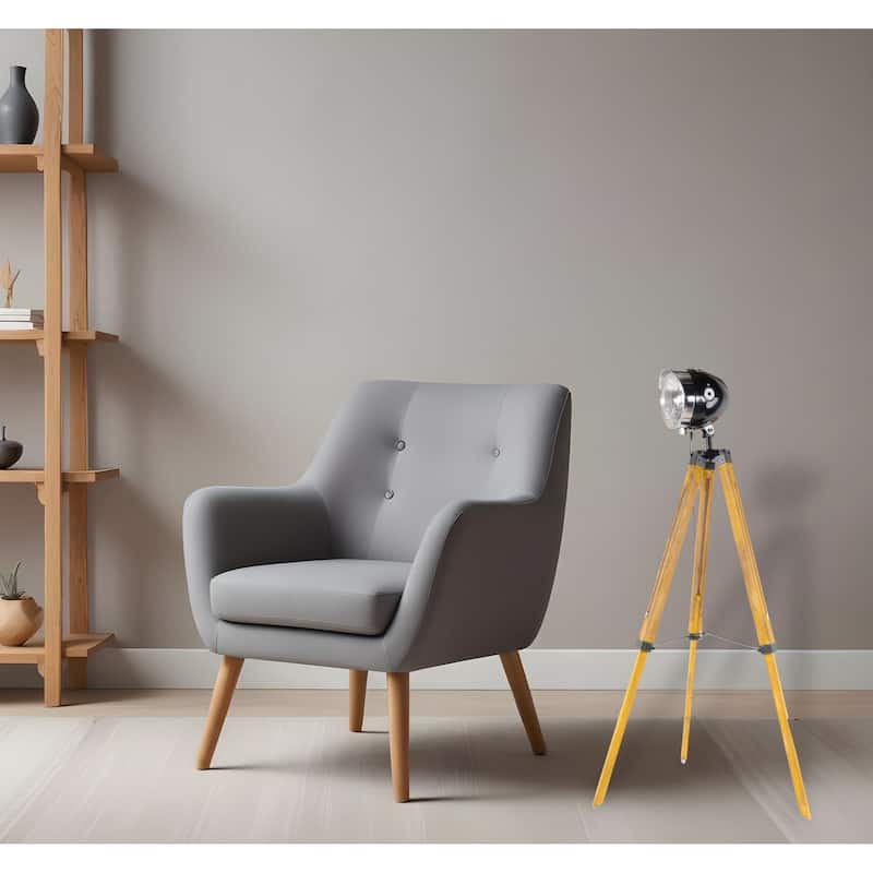 HomeRoots 35" Distressed Tripod Floor Lamp With Cone - 10" X 10" X 35" - 10" X 10" X 35" - Brown