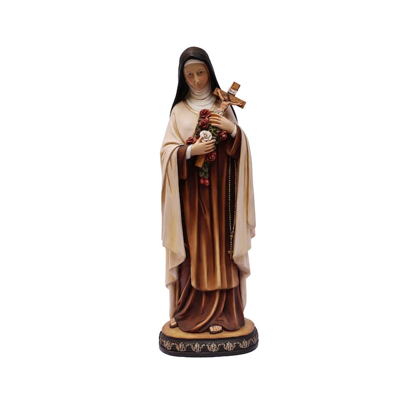 Saint Teresa of Avila with Crucifix Outdoor Garden Statue - 23.75"