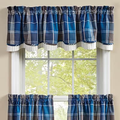 Park Designs Rainy Lake Lined Layered Valance 72” x 16” - 72" X 16"