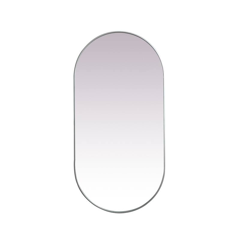 Indigo Home Metal Frame Oval Mirror 36x72 Inch - Silver