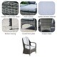 preview thumbnail 27 of 31, 5-Piece Aluminum Woven Rattan Dining Set with Cushions and Tempered Glass