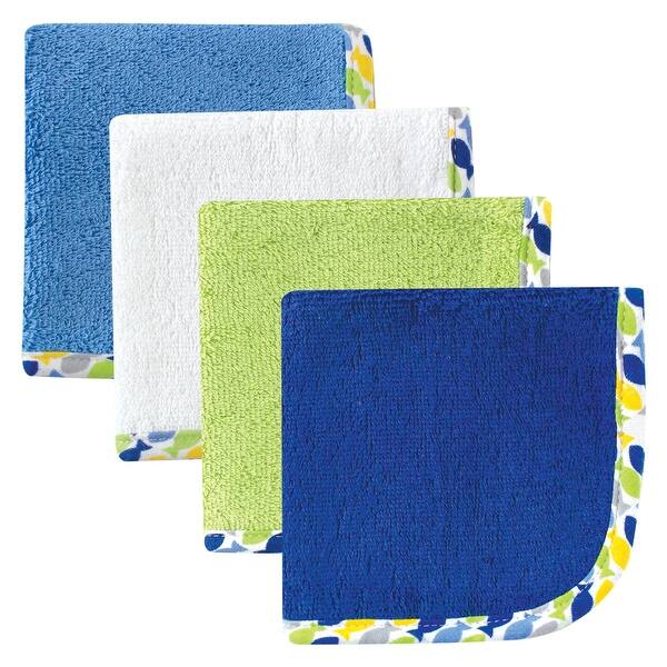 slide 1 of 1, Hudson Baby Infant Boy Super Soft Cotton Washcloths, Blue, One Size - Blue - One Size One Size - Blue