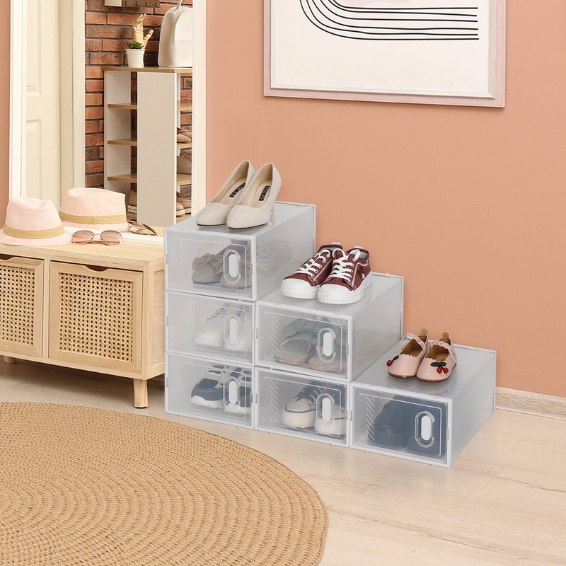 Shoe storage boxes btmway clear plastic stackable shoe storage hot sale cabinet