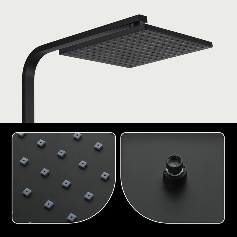 46"H 3-Function Stainless Steel Wall-Mounted Shower System