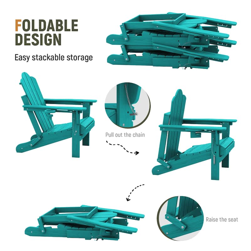 HDPE Plastic Outdoor/Indoor Adjustable Folding Adirondack Chair