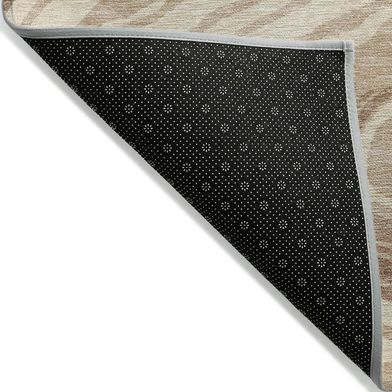 Machine Washable Indoor/ Outdoor Abstract Brushstrokes Chantille Rug