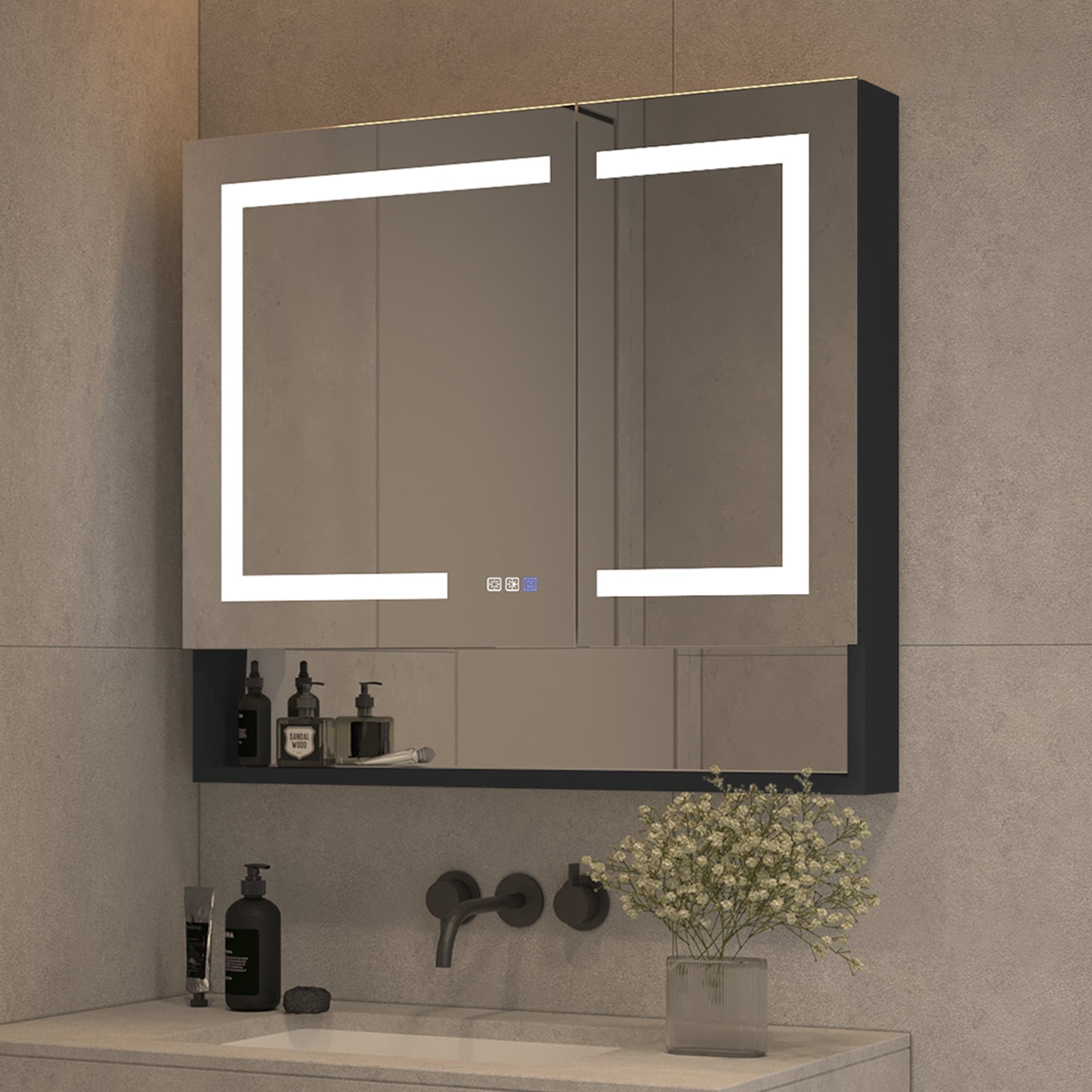 Medicine cabinet with lights and outlet sale