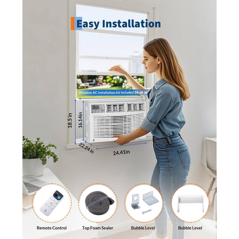 12,000 BTU Window Air Conditioner for Room Up to 550 Sq. Ft, Smart WIFI Control