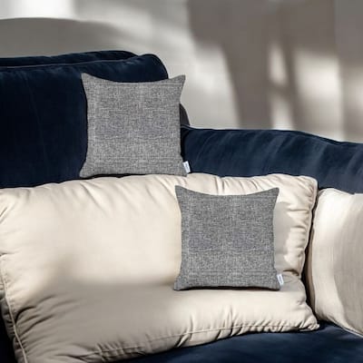 Set of Two Black and Gray Throw Pillow