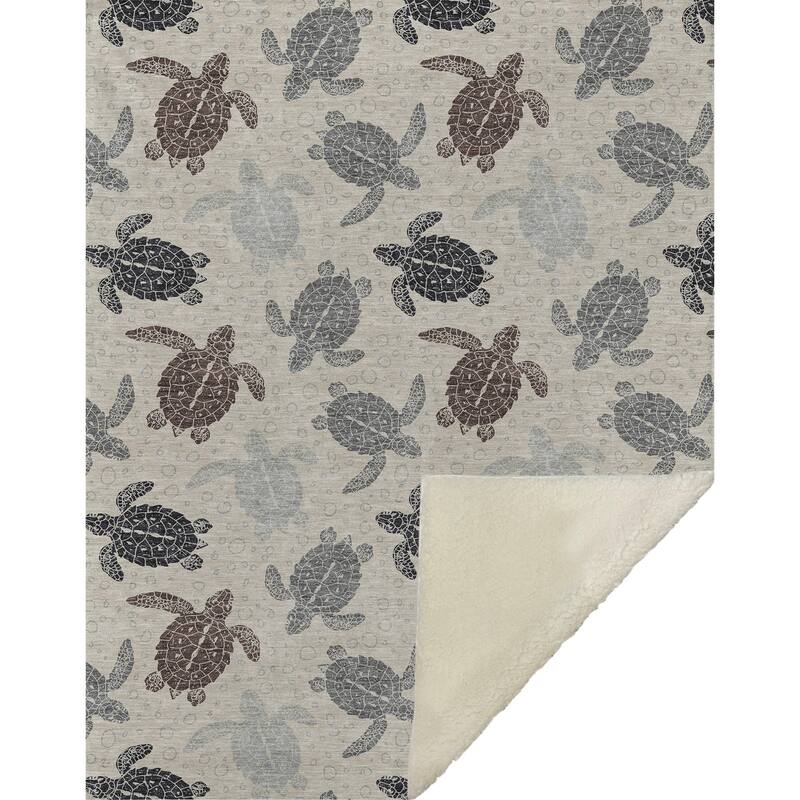 Premium Machine Washable ASB192 Turtle Sherpa Throw Blanket