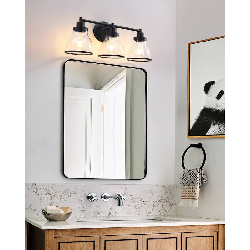 Hermosa Black 3-Light Bathroom Vanity Light