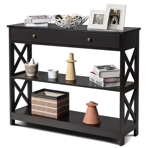 Dazzling overstock console tables 3 Tier Console Table X Design Entryway With Drawer Overstock 32165796 Dazzling overstock console tables 3 Tier Console Table X Design Entryway With Drawer Overstock 32165796