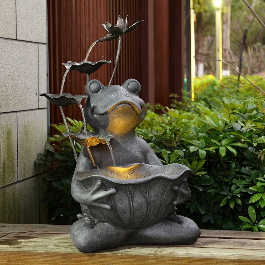 Hi-Line Frog Fountain with LED Light