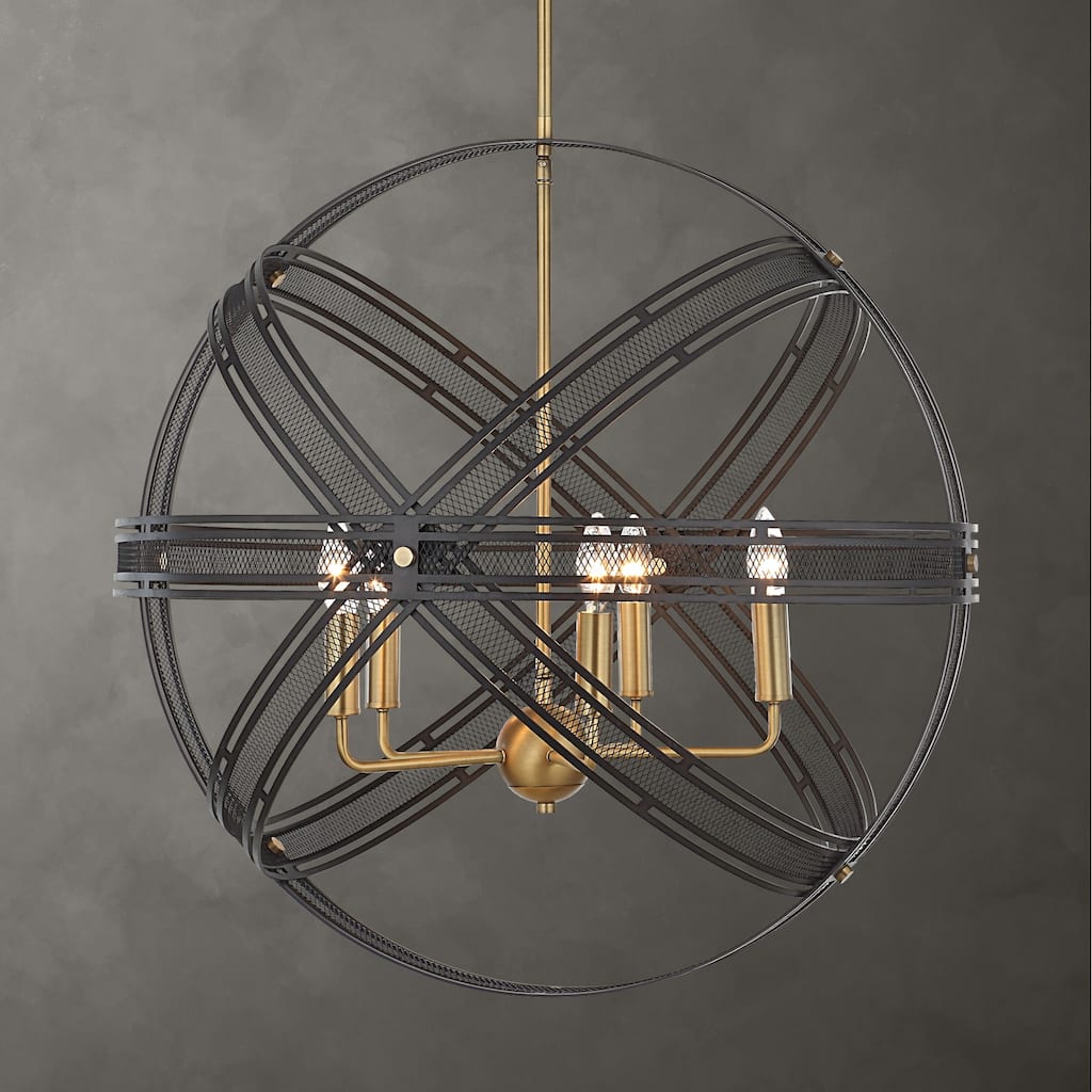 5-Light Inter-Wrapped Sphere Hanging Pendant Ceiling Light Fixture - 27.75"