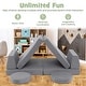 preview thumbnail 7 of 8, Gymax 6PCS Modular Kids Foam Play Couch Set w/Washable Covers
