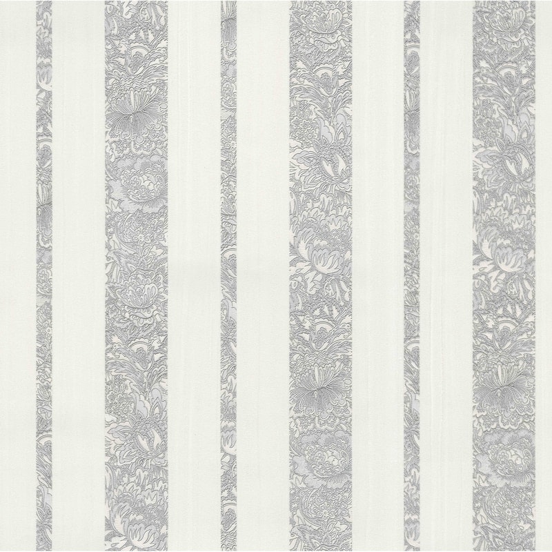 Ophelia Certosa Lavender Floral Stripe 33' L X 20.5" W Wallpaper Roll