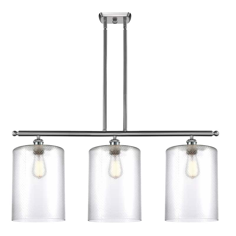 Innovations Lighting 516-3I-10-36-L Cobbleskill Linear Cobbleskill 3 - Brushed Satin Nickel / Clear