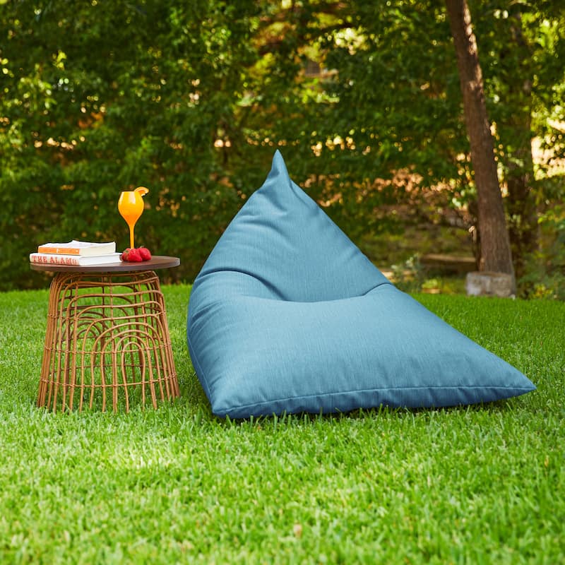 Sorra Home Sunbrella Outdoor Bean Lounger - 54 in W x 38 in W x 21 in H - Cast Horizon