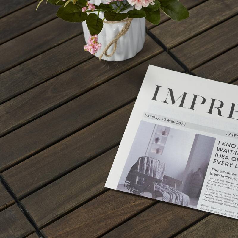 30 Pieces 12”x12” Acacia Wood Outdoor Deck Tiles Waterproof Mold Resistant Balcony Garden Floor