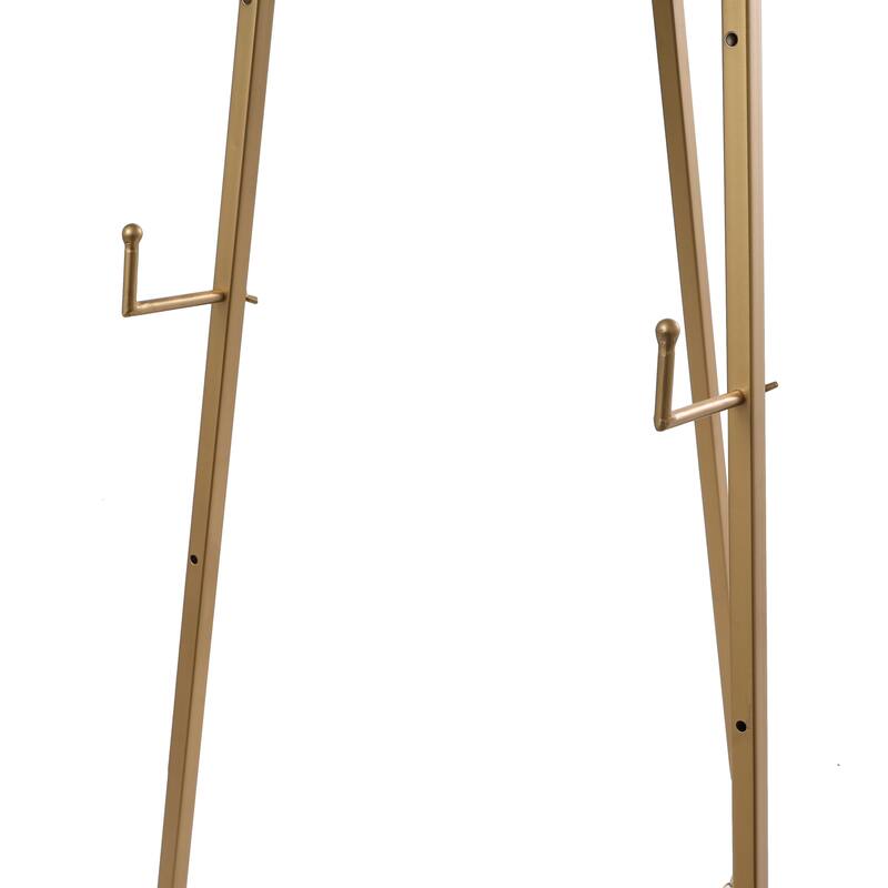 Metal Tall Adjustable Minimalistic Tabletop Display 3 Tier Easel with Circular Ring Top - Gold - Roche River Decor