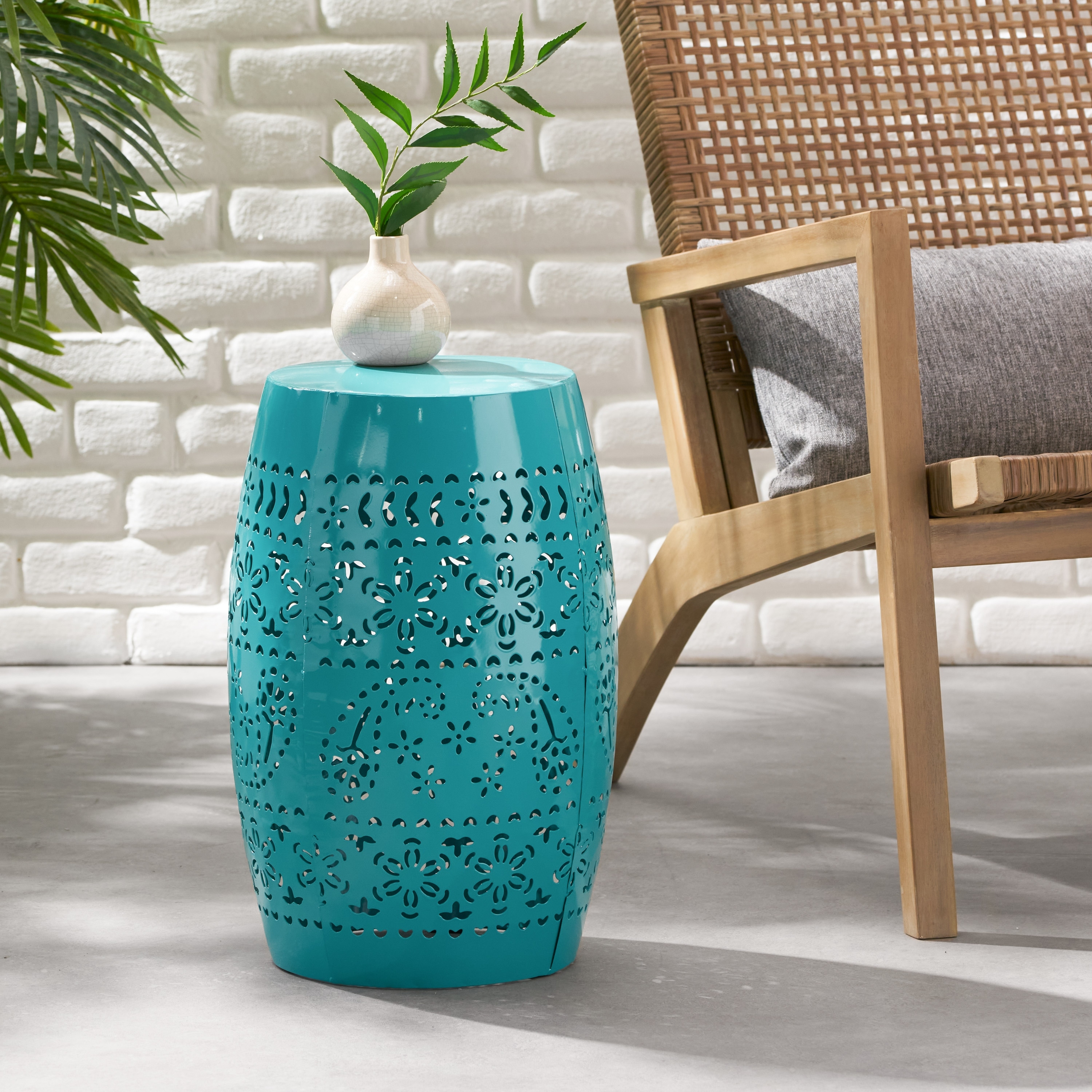 Christopher Knight Home - Ruby Indoor/Outdoor 12-Inch Lace Cut Iron Side Table