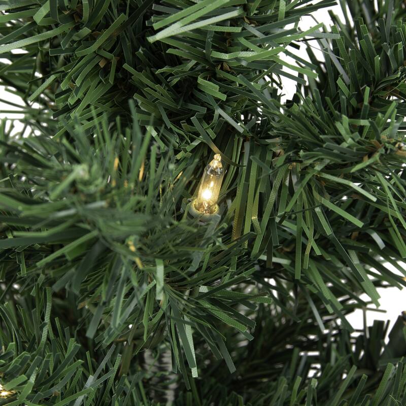 3' Green Medium Niagara Pine Artificial Christmas Tree - Clear Lights - 3 Foot