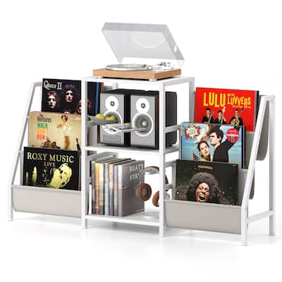 Gymax Record Player Stand w/ Vinyl Storage Turntable Display Stand w/