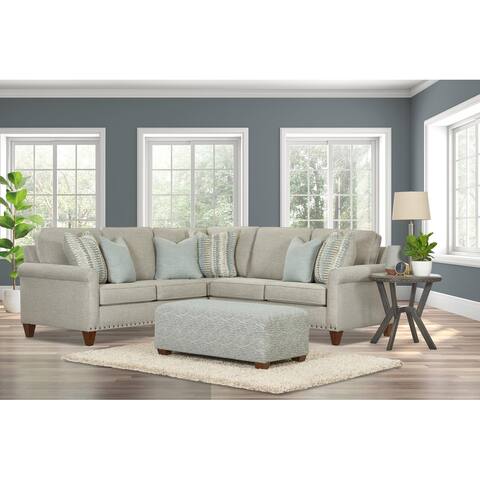 Plats Fabric Sectional with Ottoman