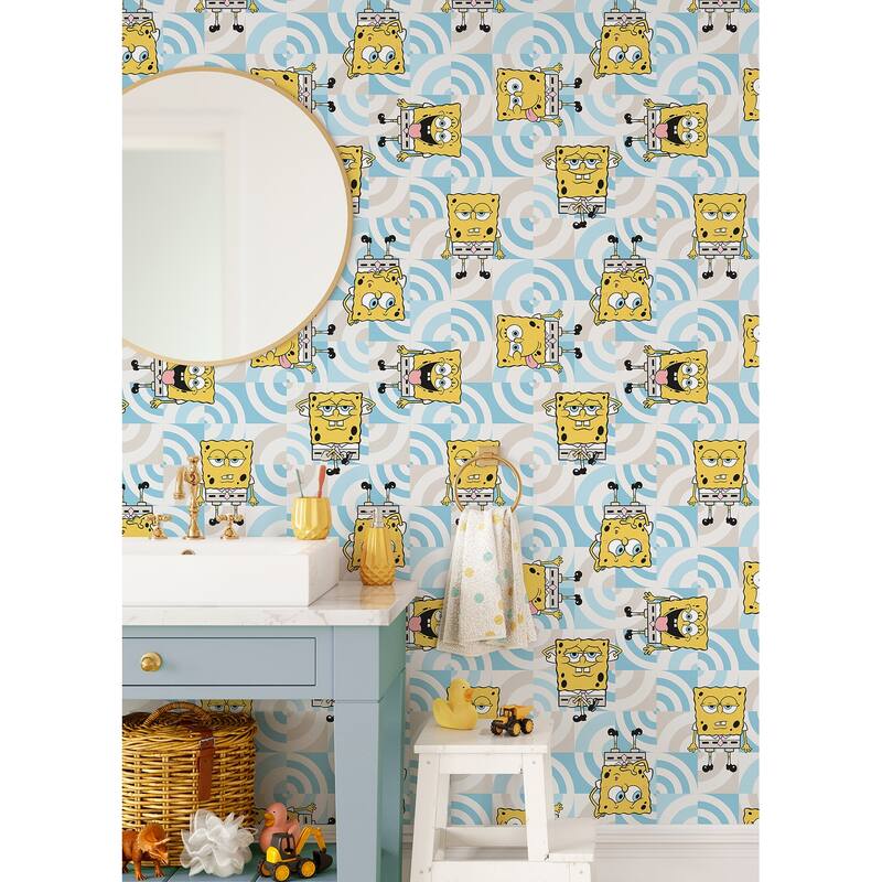 SpongeBob SquarePants Funny Faces Peel and Stick Wallpaper by RoomMates