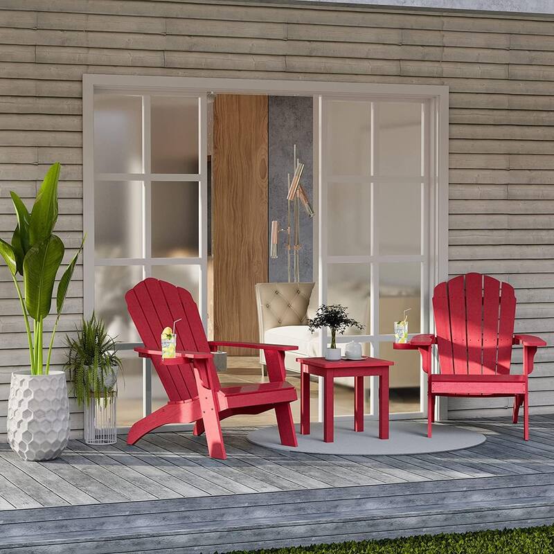 WINSOON HIPS Oversized Adirondack Chair with Cup-Holder
