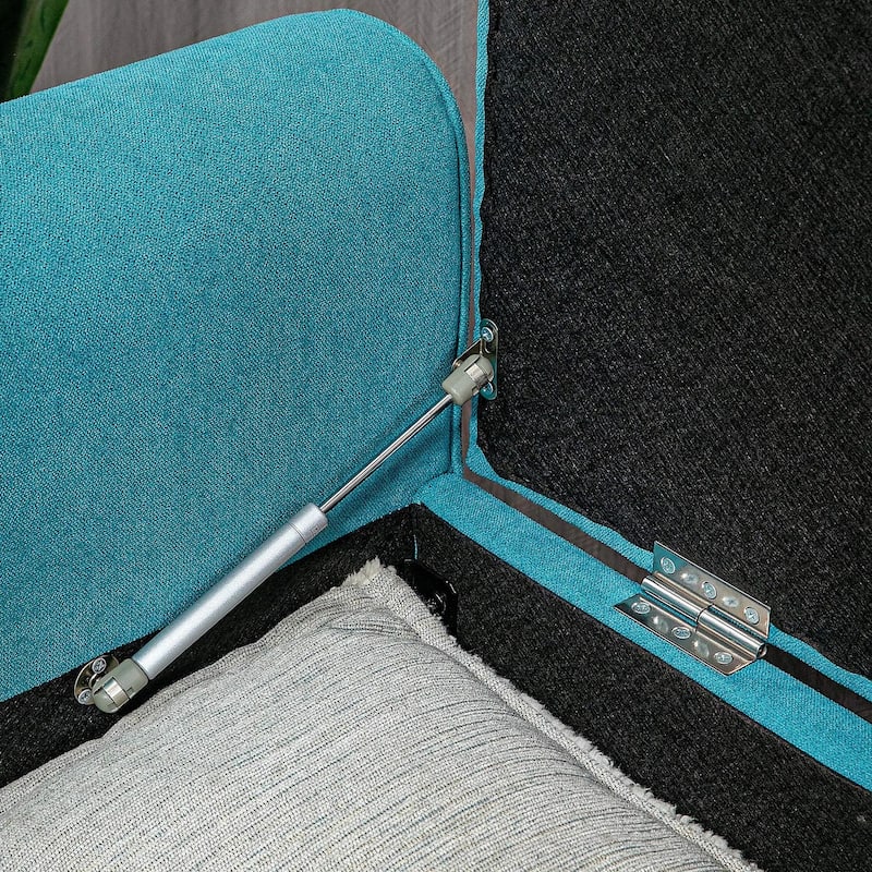 50 Inches Storage Ottoman,End of Bed Bench with Rolled Arms,Wood Legs