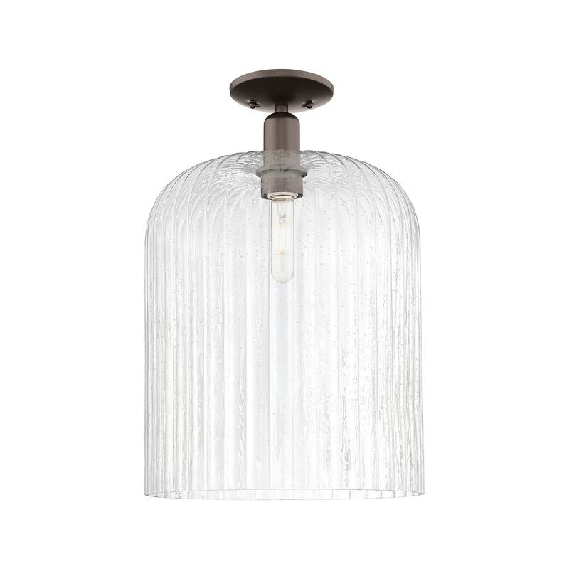 Innovations Lighting 716-1C-19-12 Bridal Veil Semi-Flush Bridal Veil - Oil Rubbed Bronze / Seedy