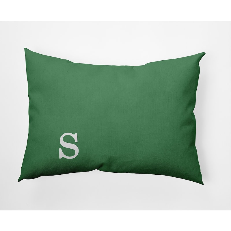 Modern Monogram Indoor/Outdoor Throw Pillow-S - 14" x 20" - Sage
