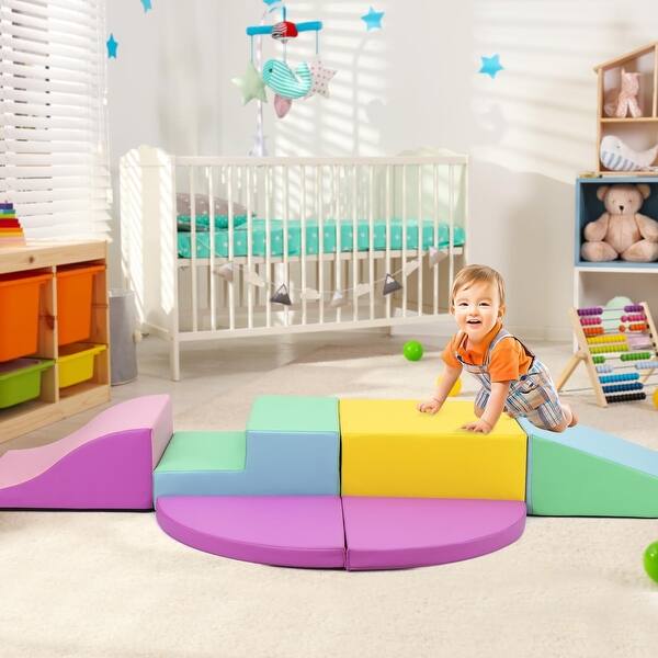 slide 2 of 12, 6-Piece Toddler Playtime Corner Climber Non Slip Multi-Color
