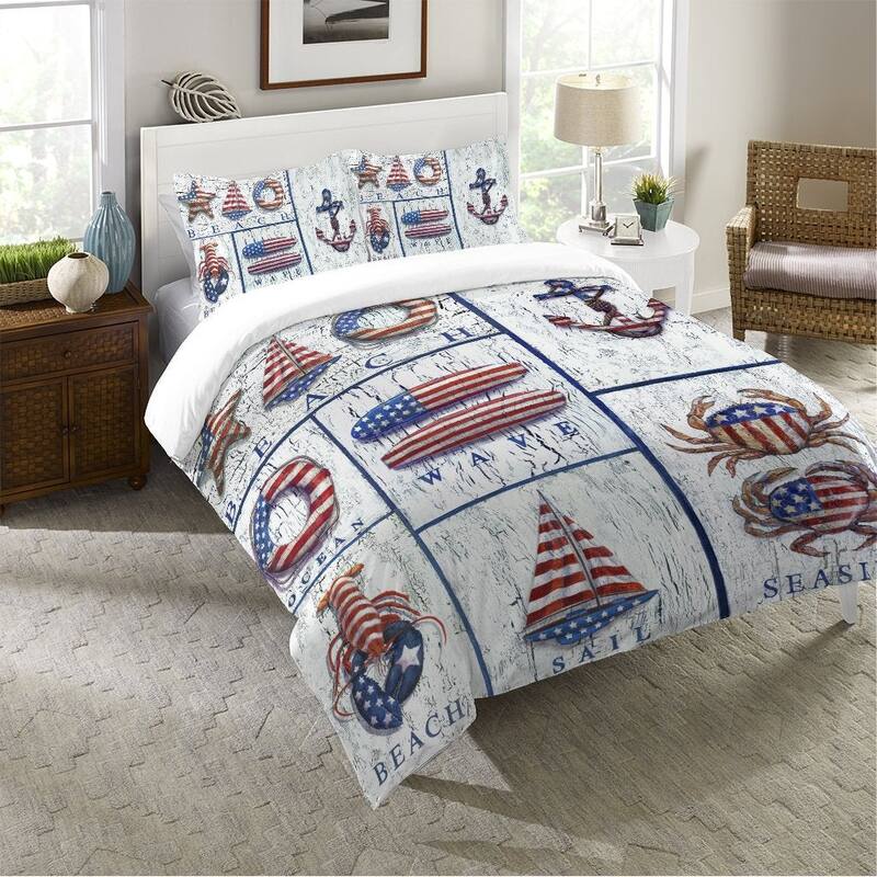 Laural Home Patriotic Coastal Mix Comforter