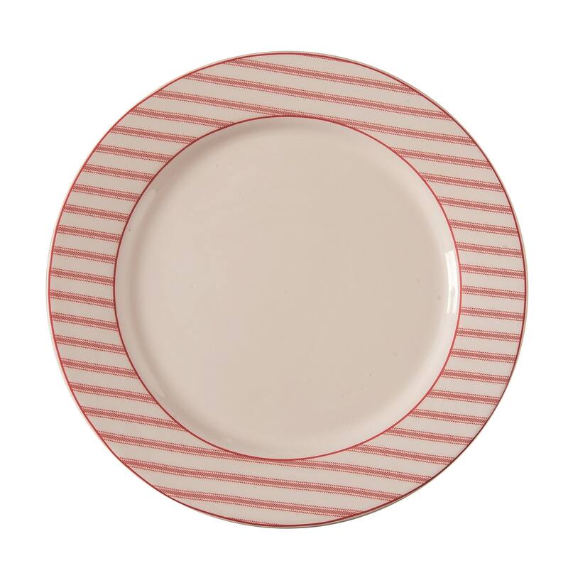 Transpac Dolomite 10.25 in. Multicolor Christmas Pine Charger Plate