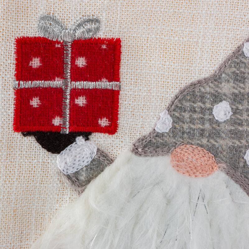 Set of 2 Fabric Christmas Gnome Design Stockings at 20 Inches Long