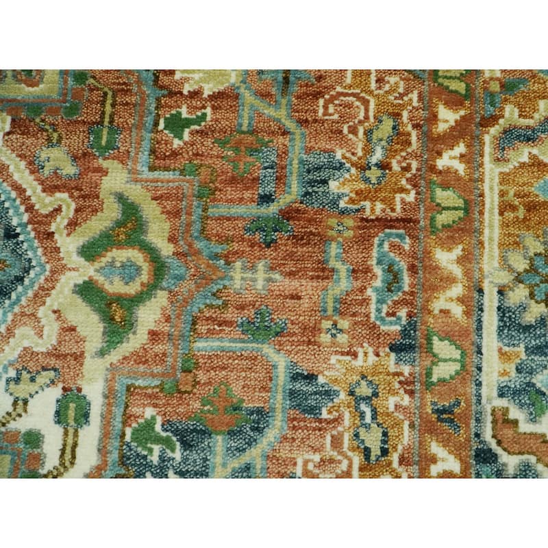 Multi Size Hand Knotted Oushak Rust Oriental Rug by LoomBloom