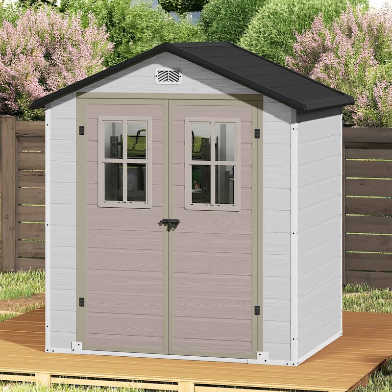 Moasis 6x4.4 Ft Resin Storage Shed - Grey
