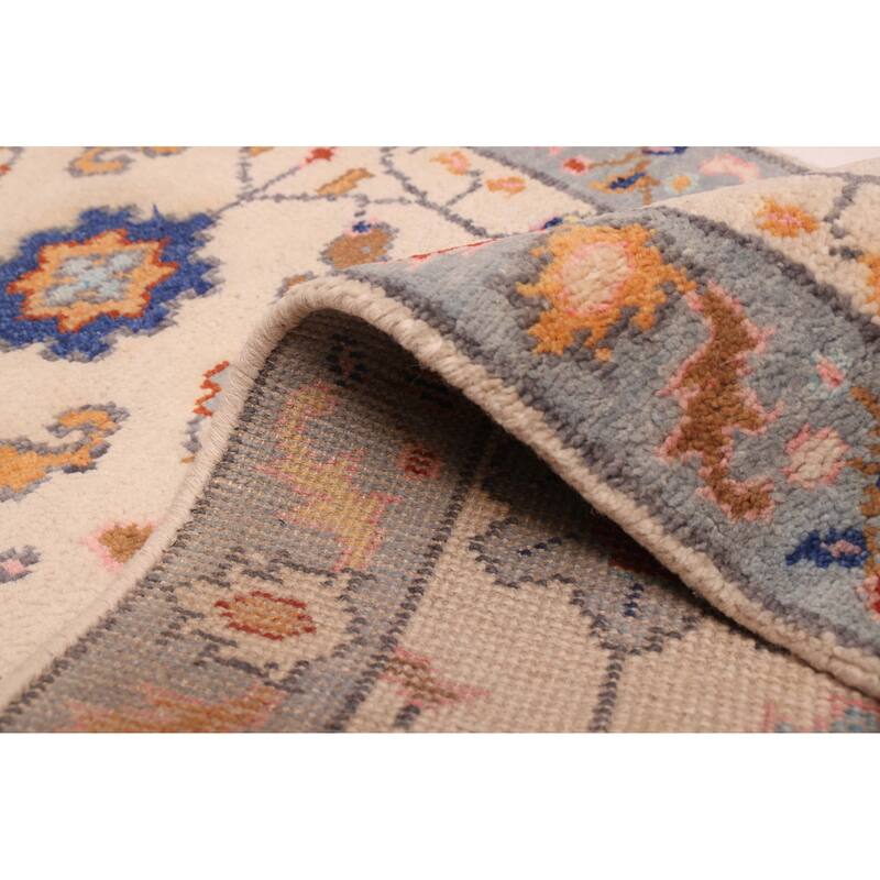 ECARPETGALLERY Hand-knotted Modern Oushak Cream Wool Rug - 2'6 x 11'7