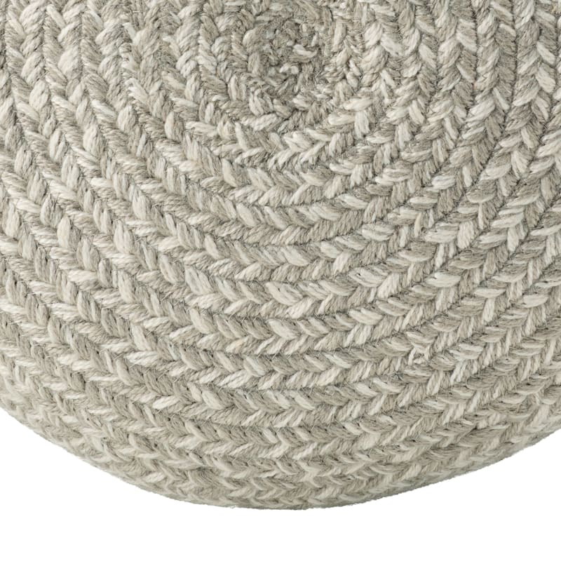 Jaipur Living Saba Solar Round Indoor/Outdoor Polyester Pouf Ottoman/Foot Stool - 18"X18"X12"