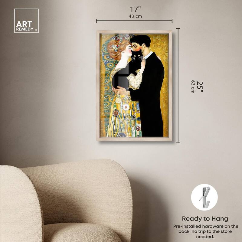 Kiss with Cat Shadowbox by Art Remedy
