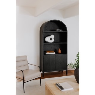Aurelle Home Arched Bookshelf Display Cabinet